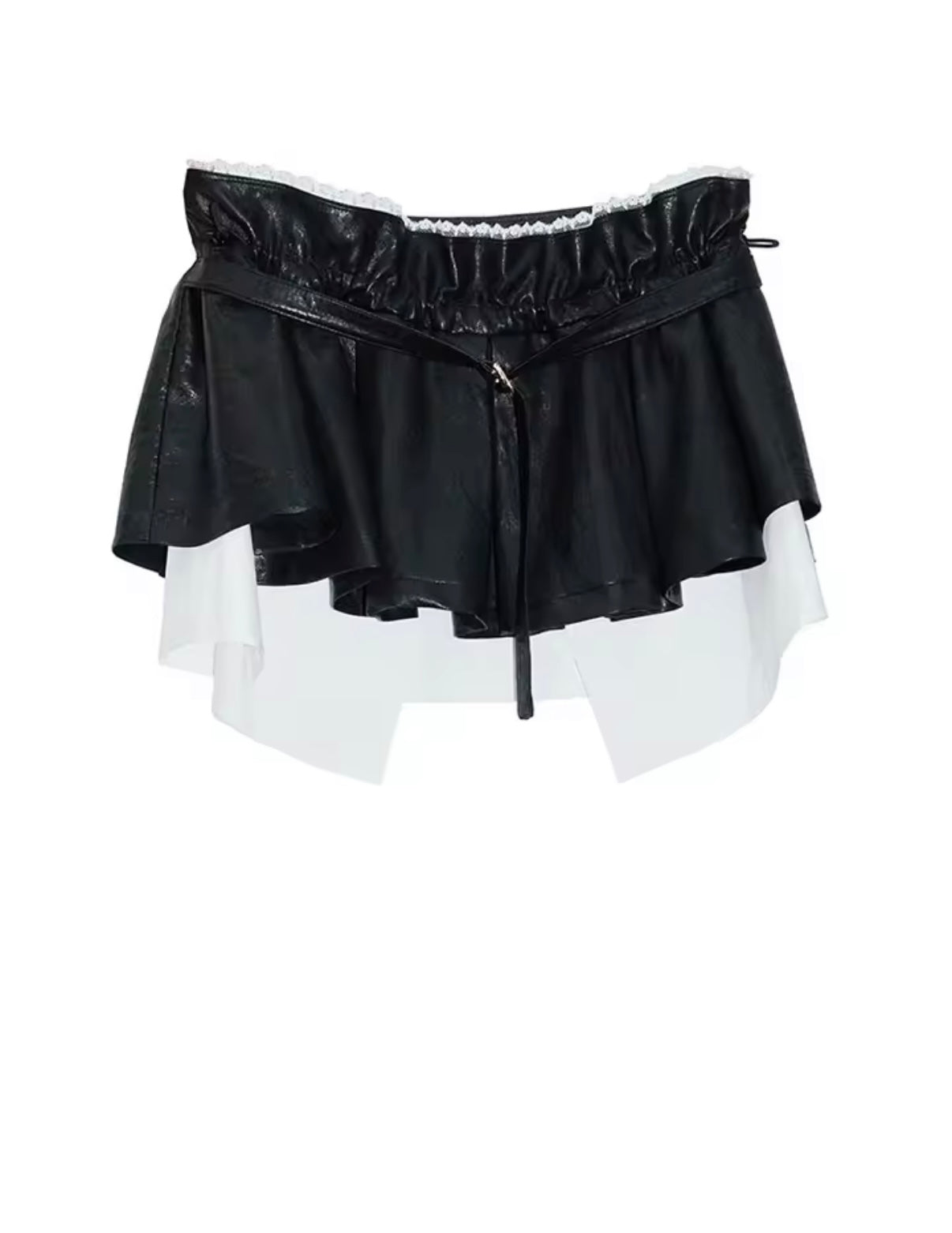 Black and white layered skirt on a white background