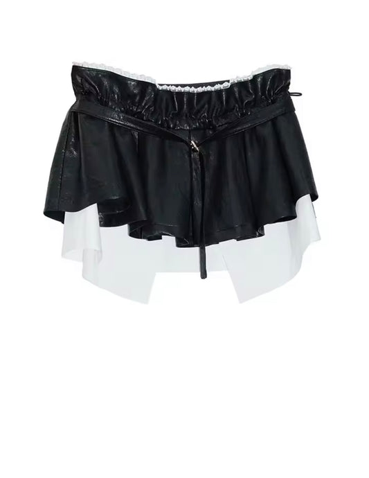 Black and white layered skirt on a white background